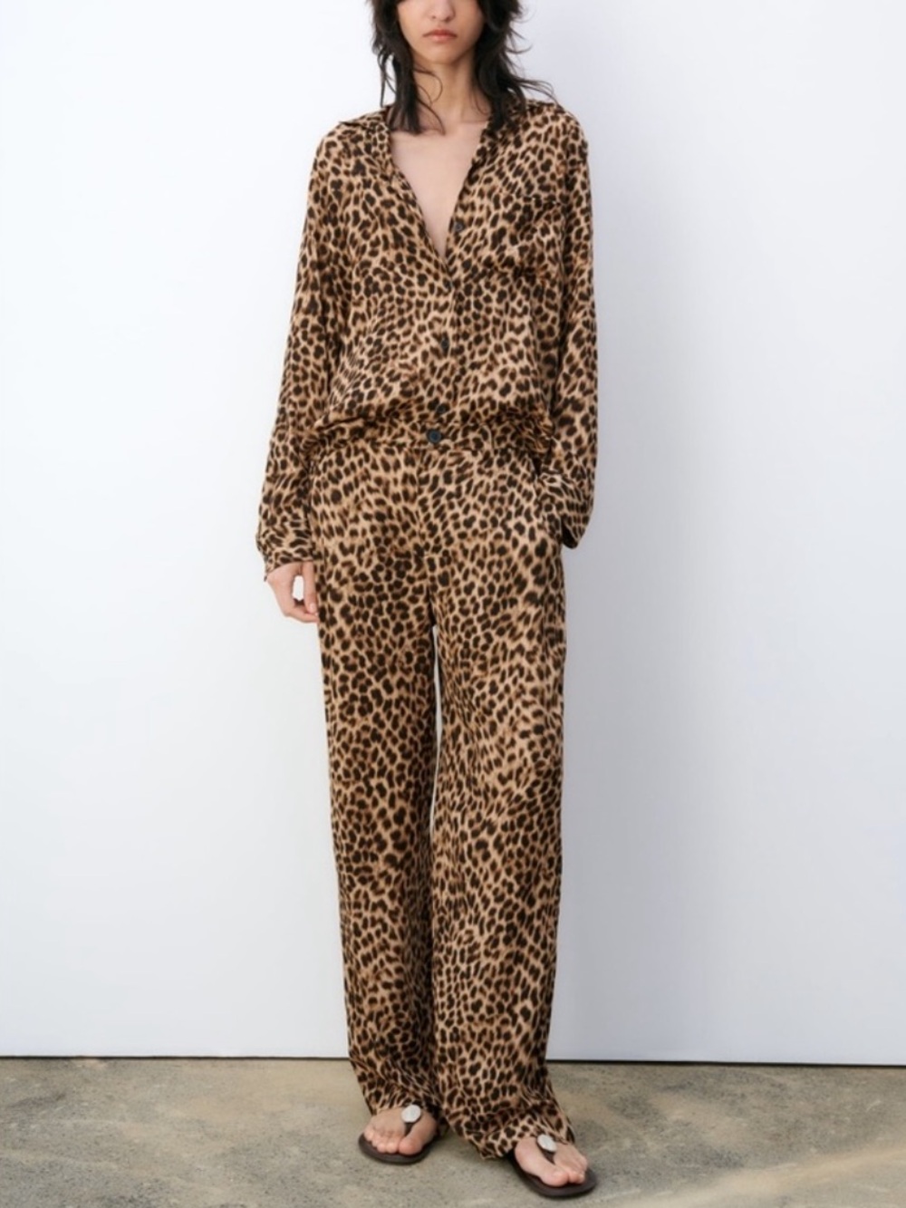 NWT - Women’s ZARA Animal Print Matching Set (Shirt & Pants) - Picture 2 of 11